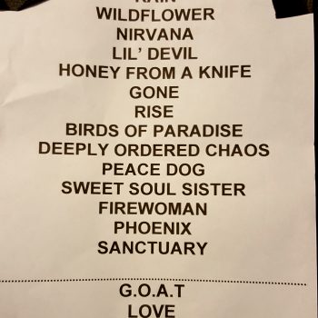 The Cult set list 03-05-2017