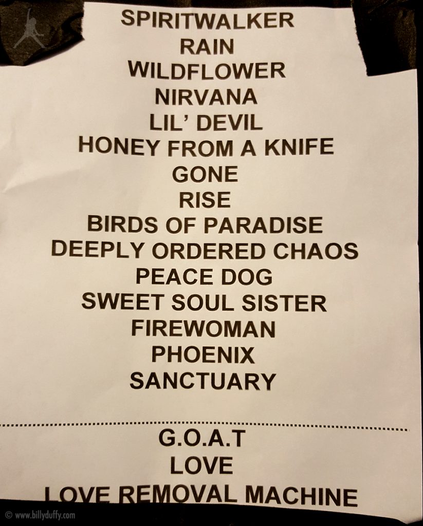 The Cult set list 03-05-2017