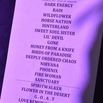 The Cult Set List 25-02-2016