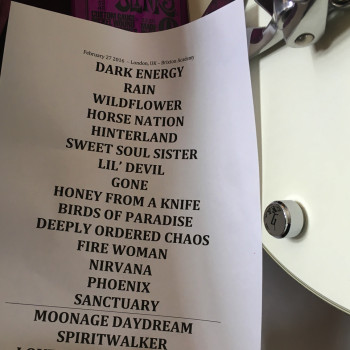 The Cult Set List 27-02-2016