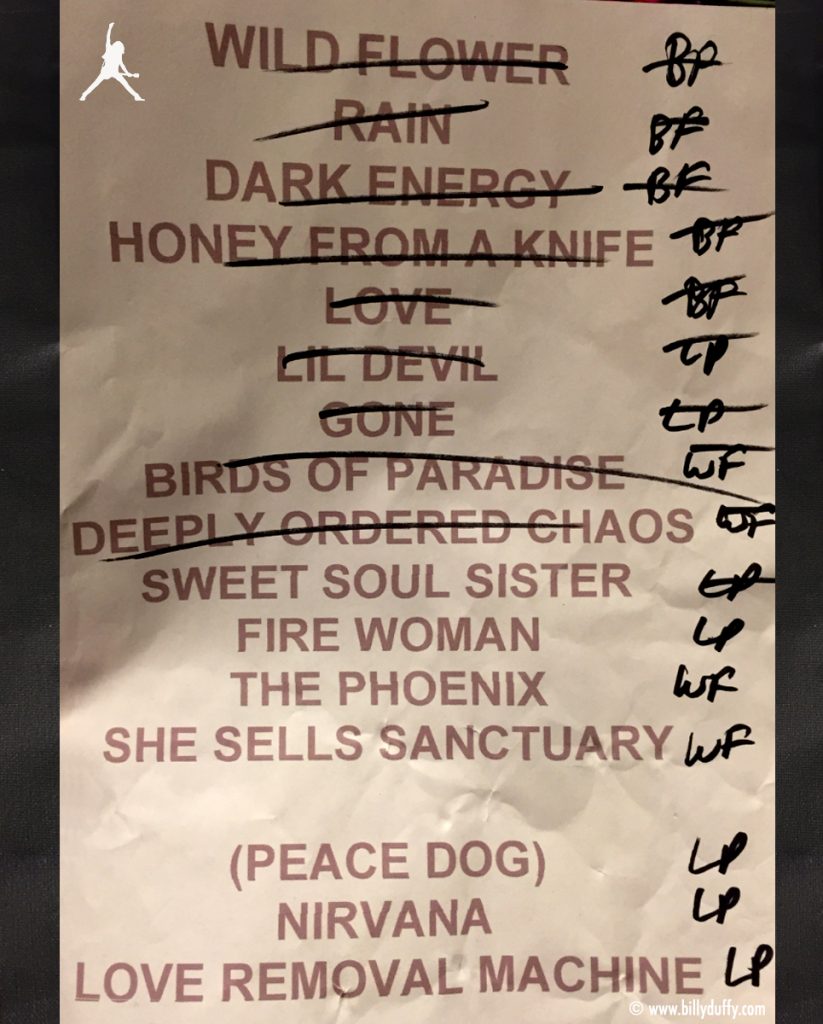 The Cult set list 12-05-2017