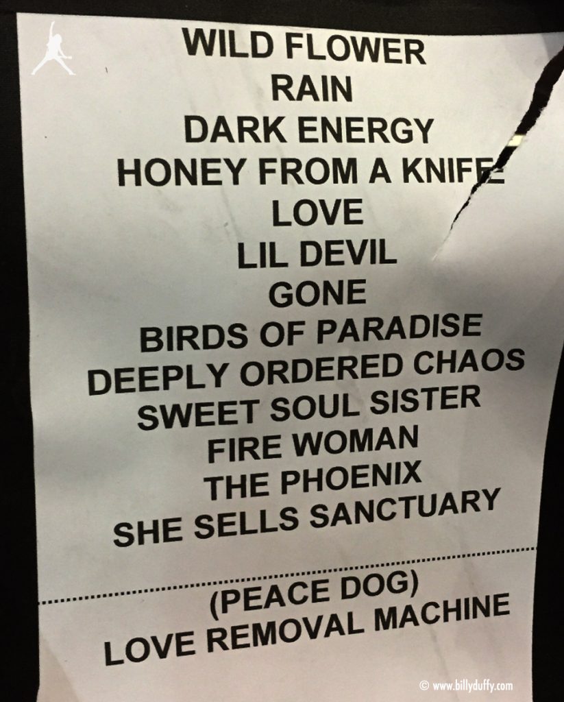 The Cult set list 13-05-2017