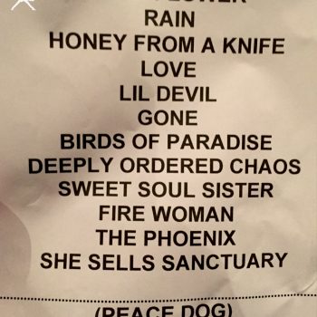 The Cult set list 19-05-2017