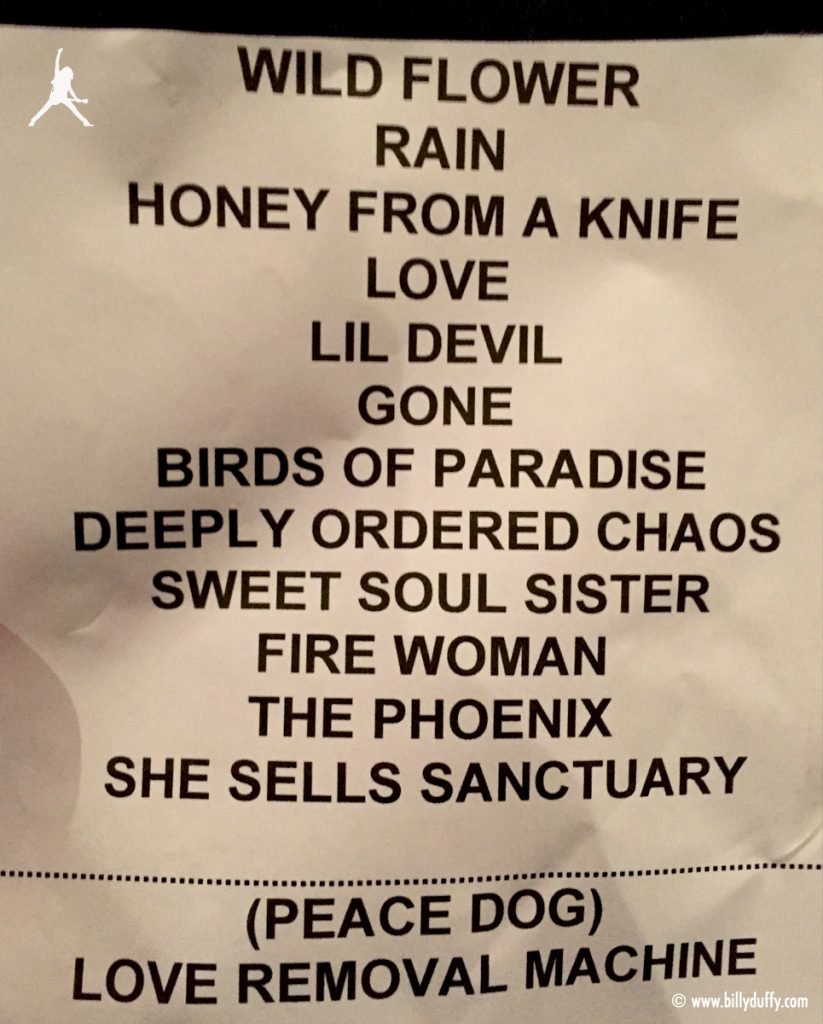 The Cult set list 19-05-2017