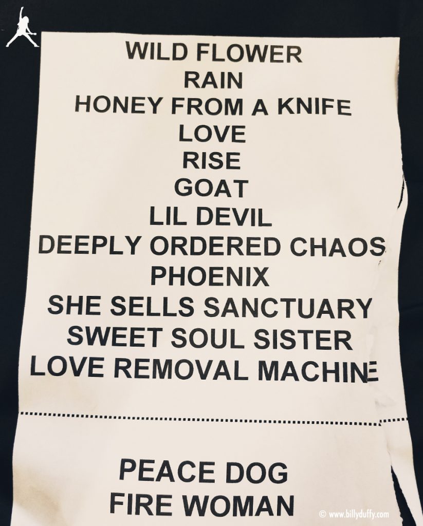 The Cult set list 25-05-2017