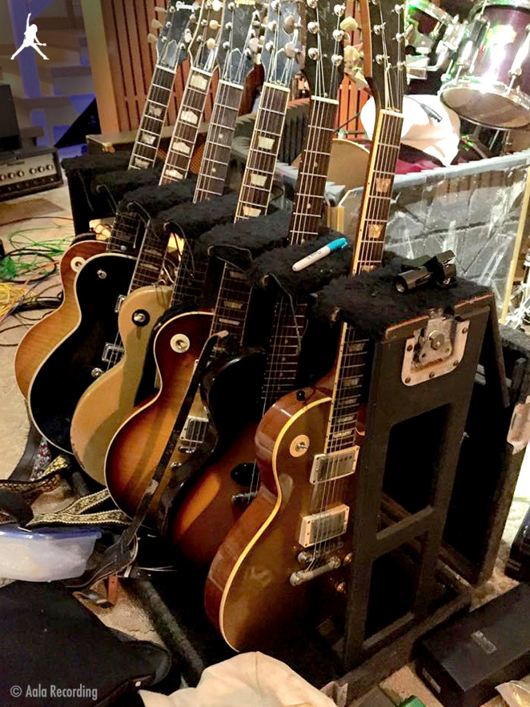 Rack of Gibsons in the Studio