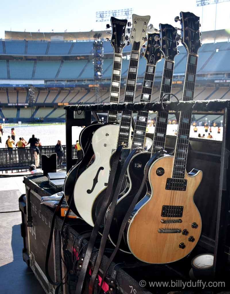 Billy Duffy's Guitars for the Dodger Stadium Show...