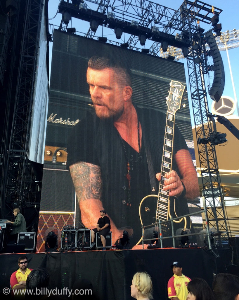 Billy Duffy on the Jumbotron...