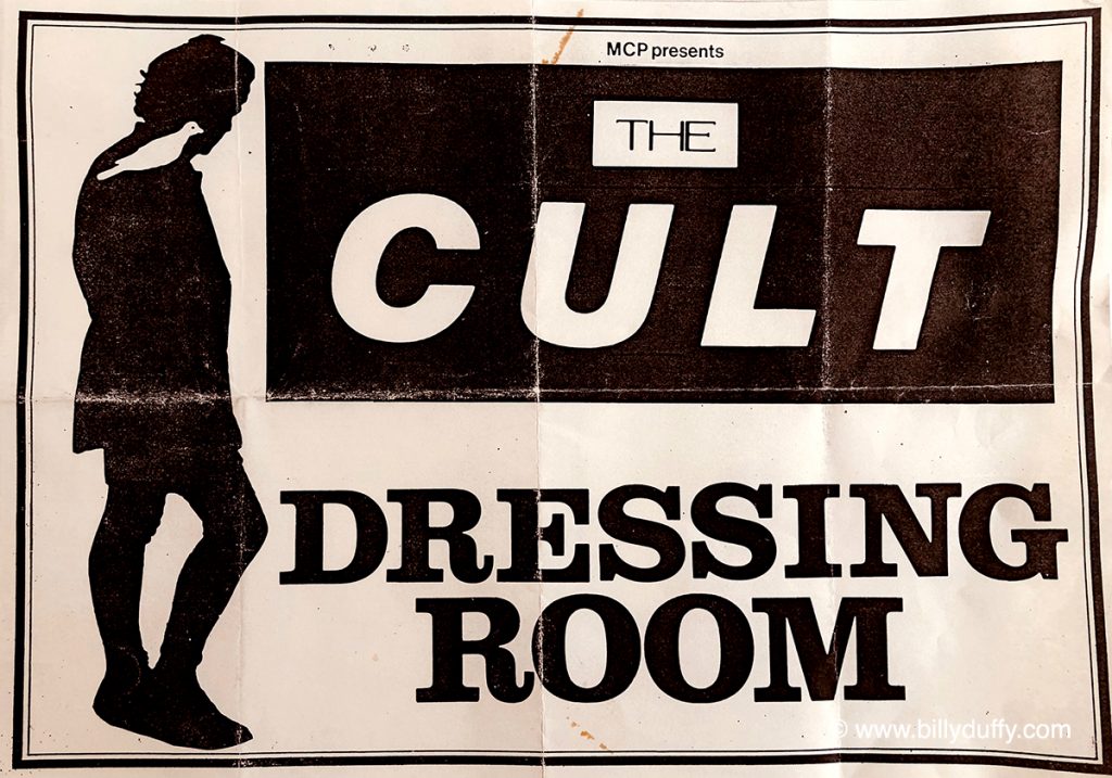 The Cult dressing room sign – Glasgow 1986