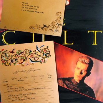 The Cult Japanese tour telegram -1985