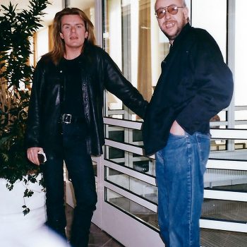 Billy with Martin Mills from Beggars Banquet