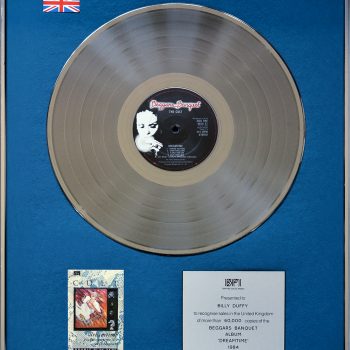 Billy’s UK Silver Disc for The Cult ‘Dreamtime’