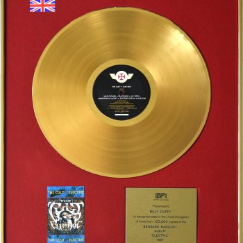 Billy’s UK Gold Disc for The Cult ‘Electric’