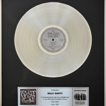 Billy’s Canadian Platinum Disc for The Cult ‘Electric’