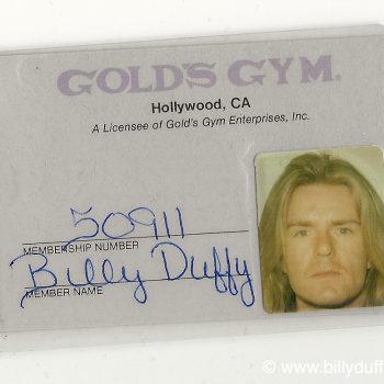 Billy’s Gold’s Gym Membership card