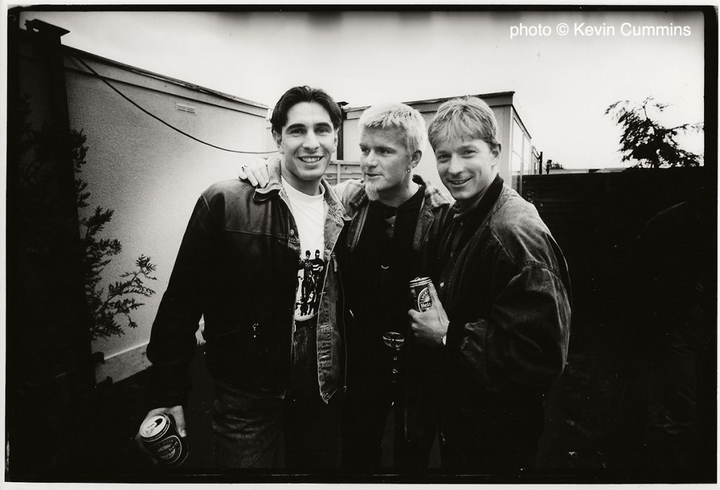 Billy Duffy Backstage with City players ‘Lakey’ & ‘Brighty’ – 1993