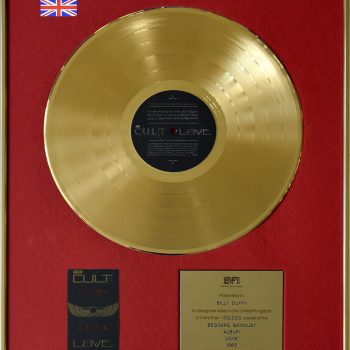 Billy’s UK Gold Disc for The Cult ‘Love’