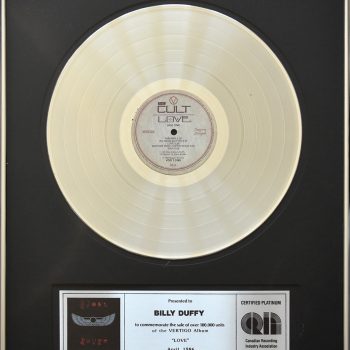 Billy’s Canadian Platinum Disc for The Cult ‘Love’