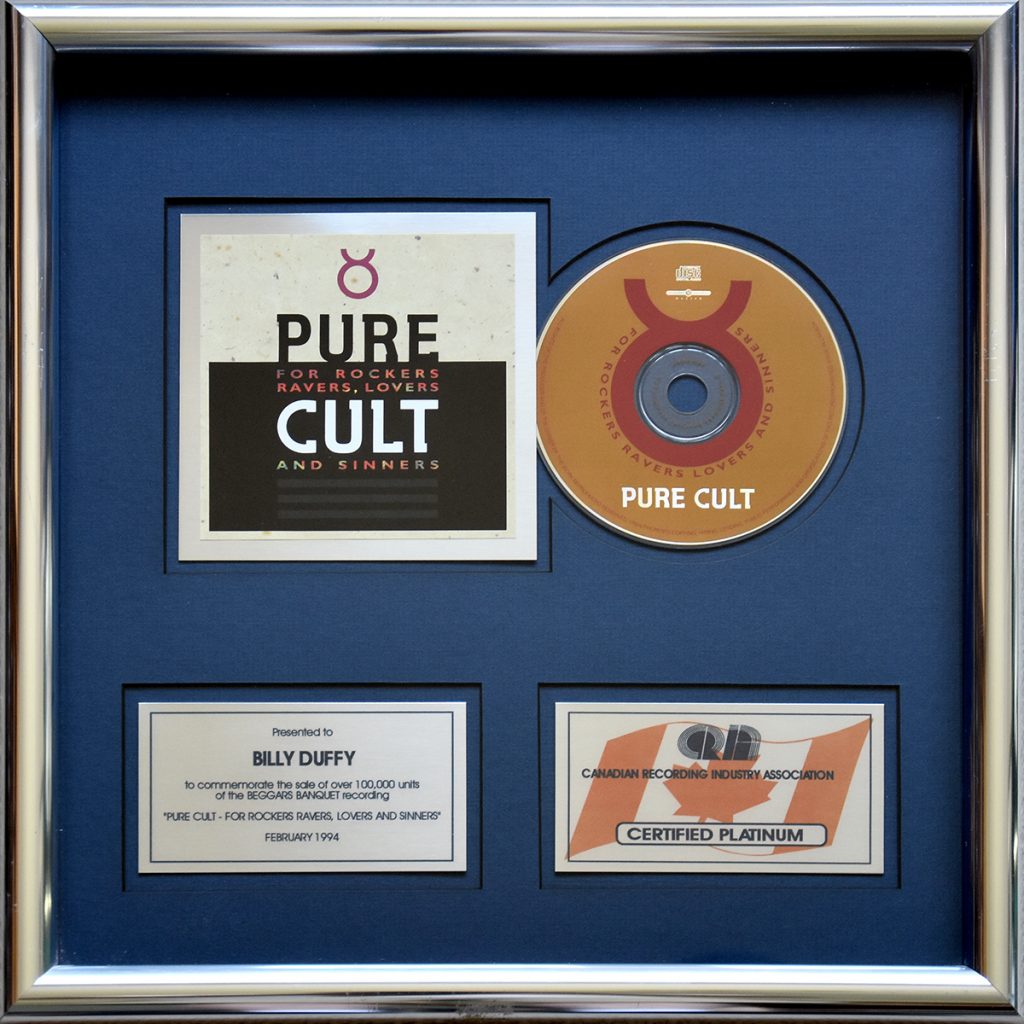 Billy Duffy's Canadian 'Pure Cult' Platinum Disc
