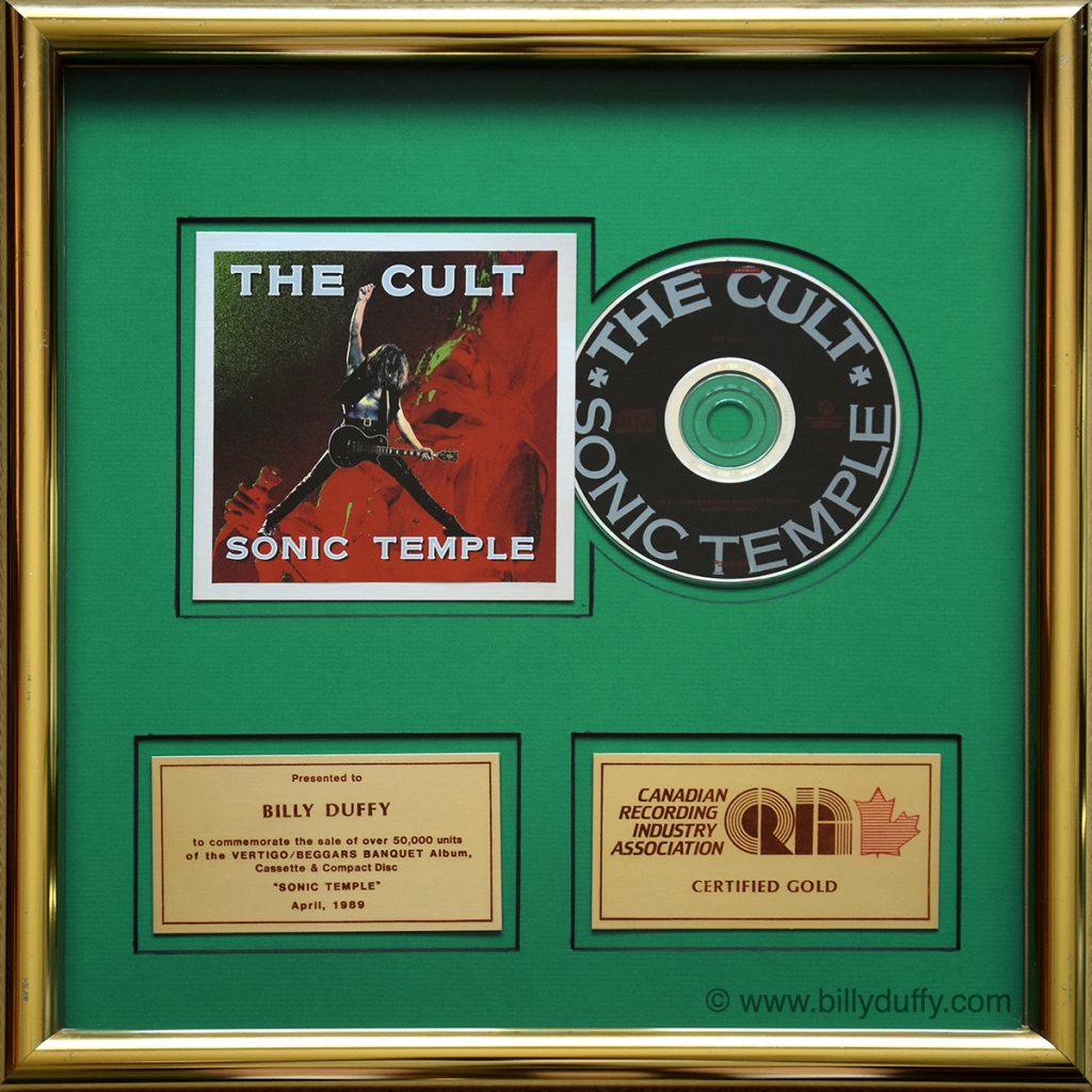 Billy's 'Sonic Temple' Gold Disc