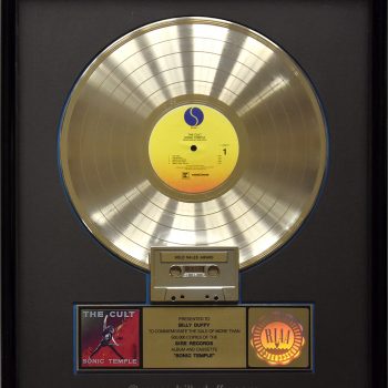 Billy’s US Gold Disc for The Cult ‘Sonic Temple’