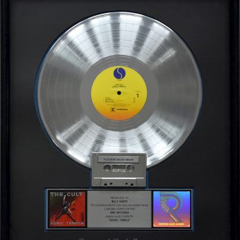 Billy’s US Platinum Disc for The Cult ‘Sonic Temple’