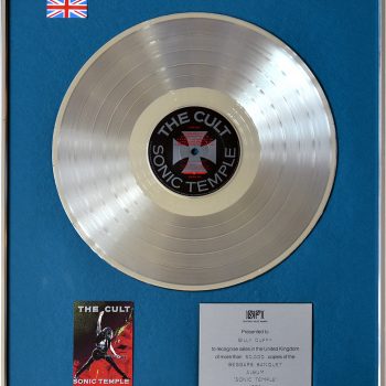 Billy’s UK Silver Disc for The Cult ‘Sonic Temple’