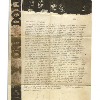 Letter from Morrissey – circa 1977